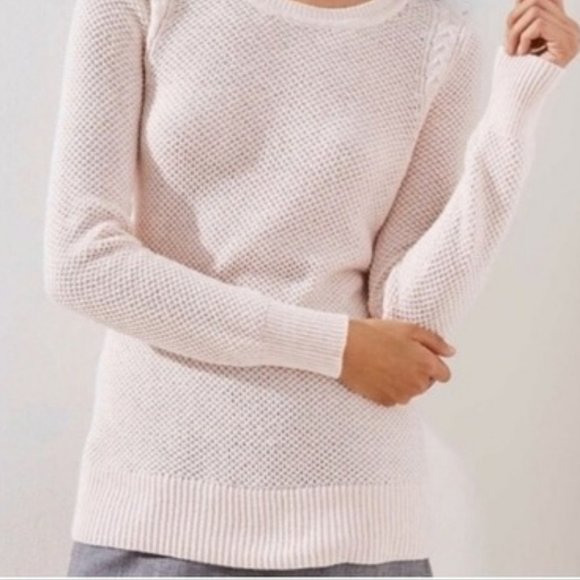 Loft Blush Knit Cotton Sweater - Picture 2 of 9